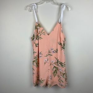 Forever 21 Tropical Print Peach Romper Sz M